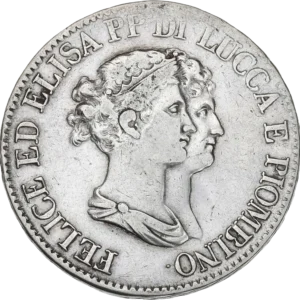 Bustes accolés d'Elisa Bonaparte et de Félix à droite.