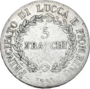 5 franchi dans une couronne végétale.