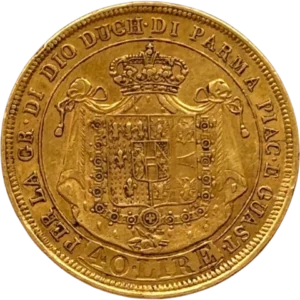 Buste diadémé et drapé de Marie-Louise à gauche.