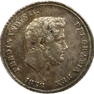 Tête nue de Ferdinand II à droite.