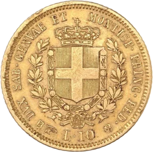 Ecusson couronné dans une couronne végétale.