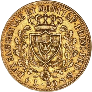 Armoiries couronnées, entourées d'une couronne végétale.