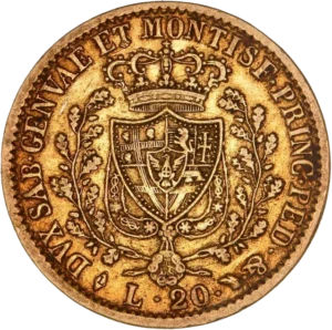 Armoiries couronnées, entourées d'une couronne végétale.