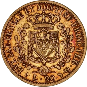 Armoiries couronnées, entourées d'une couronne végétale.