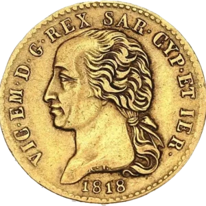 Tête de Victor-Emmanuel Ier à droite.