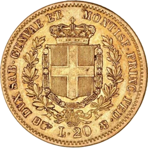 Armoiries dans une couronne de laurier.