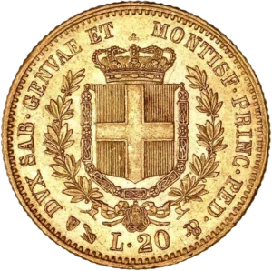 Armoiries dans une couronne de laurier.