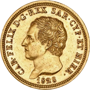 Tête de Charles Felix à gauche.
