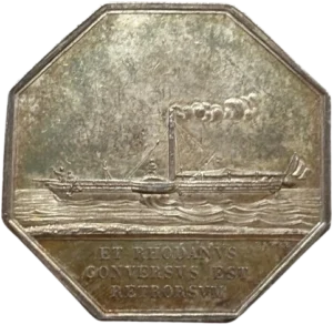 Bateaux à vapeur naviguant à gauche.