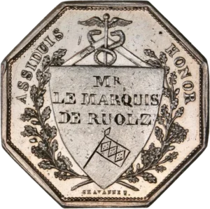 Armoiries surmontées d'une couronne tourellée.