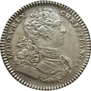 Buste cuirassé de Louis XV à droite.