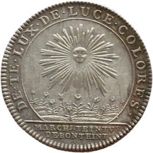 Le soleil inondant de lumière un champs de fleurs.