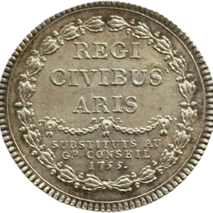 Buste lauré du Roi Louis XV à droite.