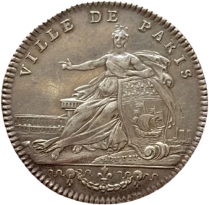 Armes de J. Camus couronnées et supportées par un lion.