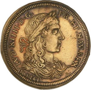 Buste de Louis XIV à droite.