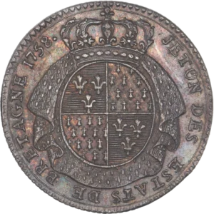 Tête laurée de Louis XV à droite.