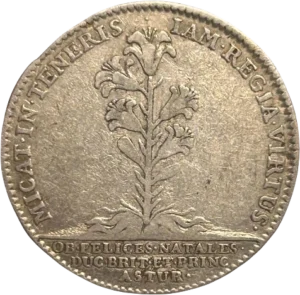 Un lis fleuri sur sa tige.