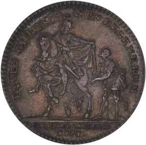 Buste du Roi Louis XV à droite.