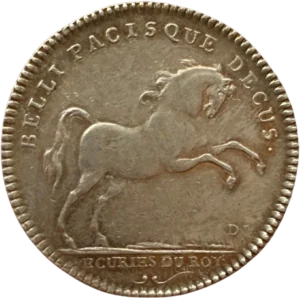 cheval au galop à droite.