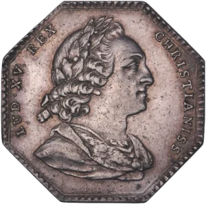 Buste lauré du Roi Louis XV à droite.