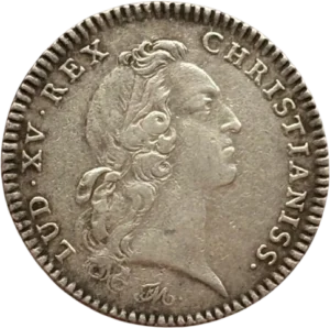 : Tête à droite de Louis XV.