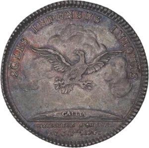 Aigle éployé sous le foudre de Jupiter.