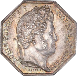 Tête de Louis Philippe Ier à droite.