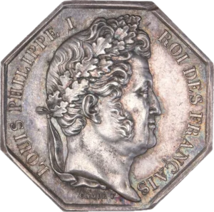 Tête de Louis Philippe Ier à droite.