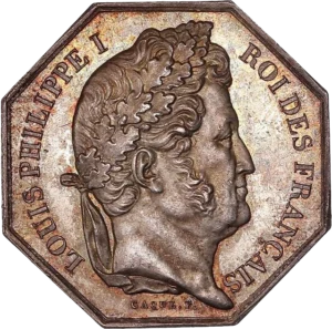 Tête de Louis Philippe Ier à droite.