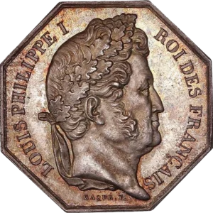 Tête de Louis Philippe Ier à droite.