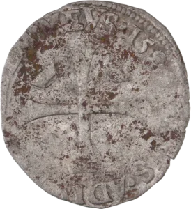 Croix échancrée cantonnée de couronnes.