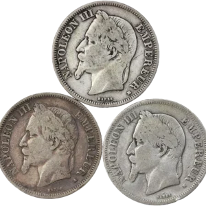 Tête laurée de Napoléon III à gauche.