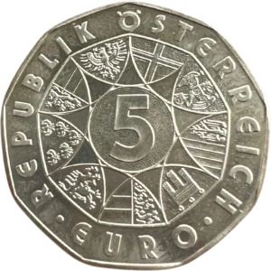 Lot de 3 x 5 euros : Autriche, France, Saint Marin