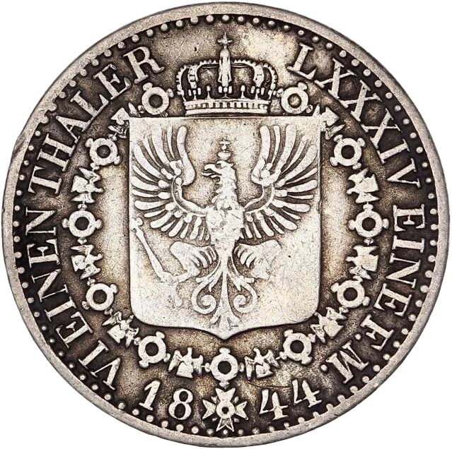 Lot de 5 monnaies allemandes en argent :1/6 de thaler prusse 1844 A2 mark commémoratif prusse 19013 mark ville d'Hambourg 1913 J3 mark prusse 1913 A5 mark prusse 1876 A