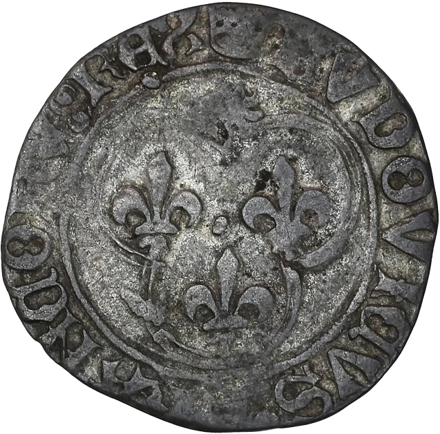 Lot de deux Blancs royaux comprenant :- Un Blanc au soleil de Louis XI le Prudent atelier de Saint-Lô (Dy. 553).- Un Blanc Guénar sans point d'atelier (Paris) (Dy. 377).