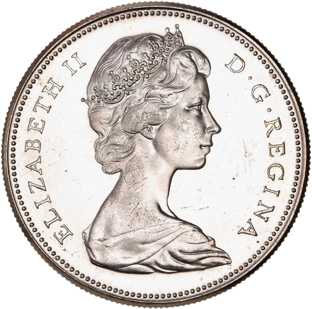 Lot de deux monnaies en argent du Canada.1 dollar 1958 "Totem" - Colombie Britanique.1 dollar 1967 "Bernache".