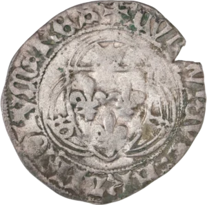 Ecu de France aux lis, entouré de trois couronnes.