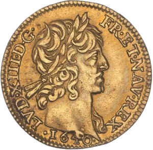 Tête laurée de Louis XIII.