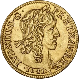 Tête laurée de Louis XIII.