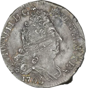 Buste de Louis XIV à droite.