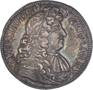 Buste de Louis XIV à droite.