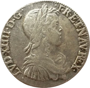 Buste lauré, drapé et cuirassé de Louis XIV à droite.