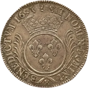 Écu de France aux palmes couronnées.