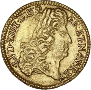 Tête laurée de Louis XIV à droite.