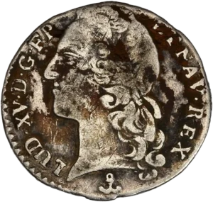 Tête du Roi Louis XV à gauche.