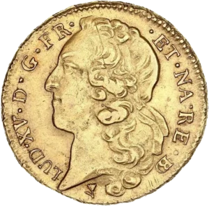 Buste de Louis XV à gauche.