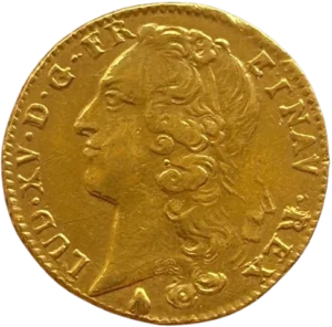 Buste de Louis XV à gauche.