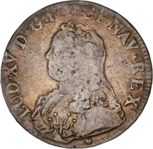 Tête de Louis XV à gauche.