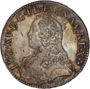 Ecu de France couronné entouré d'une couronne de lauriers.