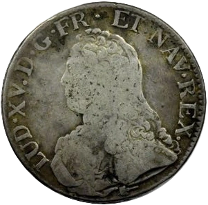 Buste du roi Louis XV à gauche.
